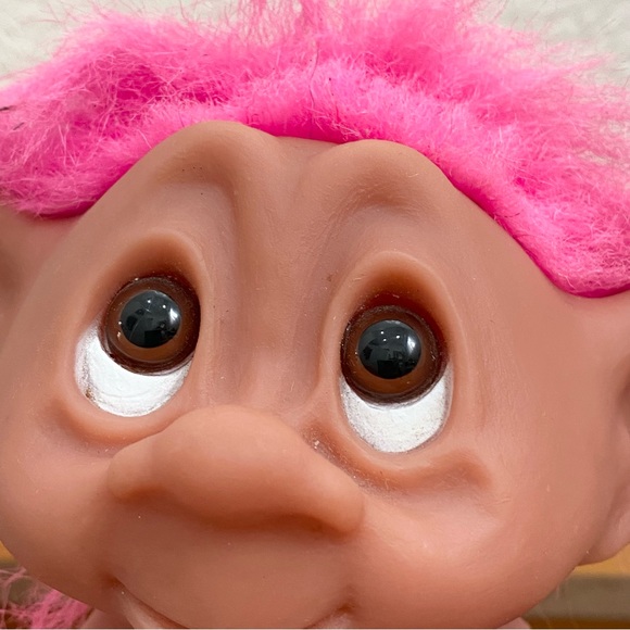 Rare Vintage 1985 Thomas DAM Troll 9" Doll Pink Hair Tuxedo Made In Denmark - Picture 5 of 12
